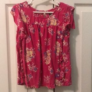 Floral blouse with ruffle details